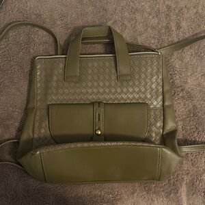 Fossil Olive Green Woven Backpack